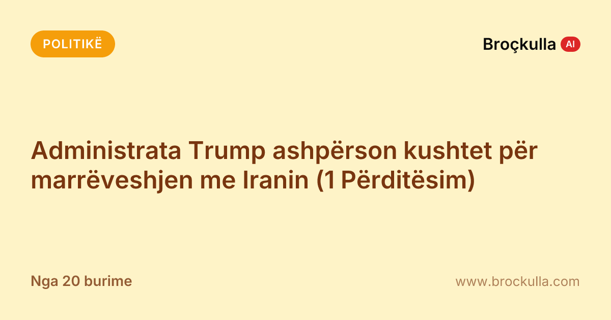 Administrata Trump ashpërson kushtet për marrëveshjen me Iranin (1 Përditësim)