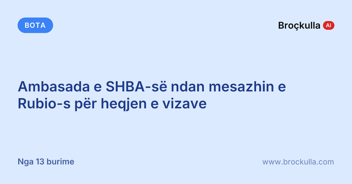Ambasada e SHBA-së ndan mesazhin e Rubio-s për heqjen e vizave