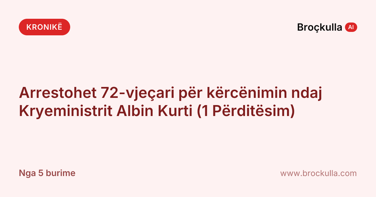 Arrestohet 72-vjeçari për kërcënimin ndaj Kryeministrit Albin Kurti (1 Përditësim)