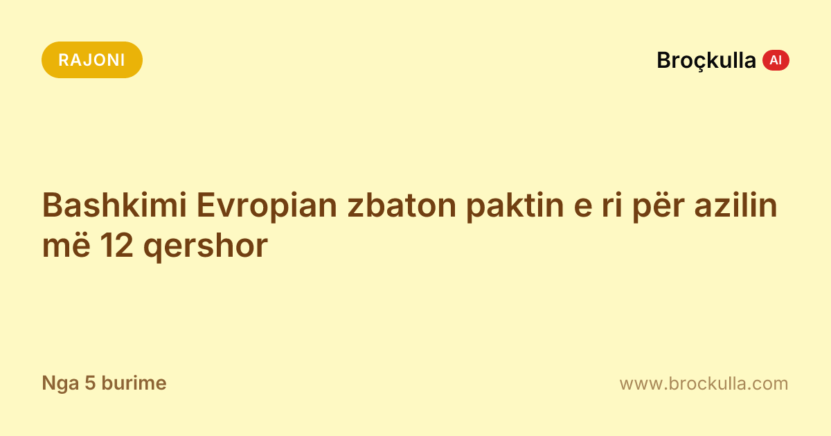 Bashkimi Evropian zbaton paktin e ri për azilin më 12 qershor