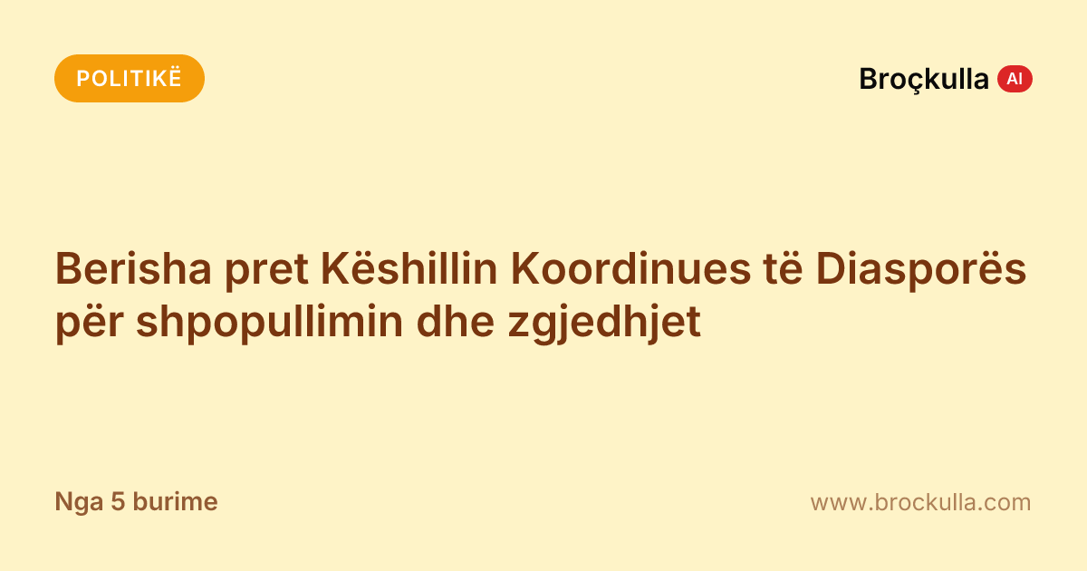 Berisha pret Këshillin Koordinues të Diasporës për shpopullimin dhe zgjedhjet