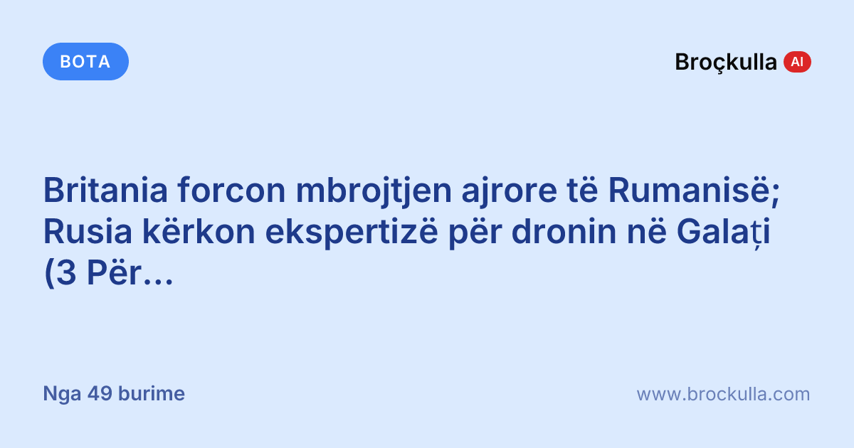 Britania forcon mbrojtjen ajrore të Rumanisë; Rusia kërkon ekspertizë për dronin në Galați (3 Përditësime)