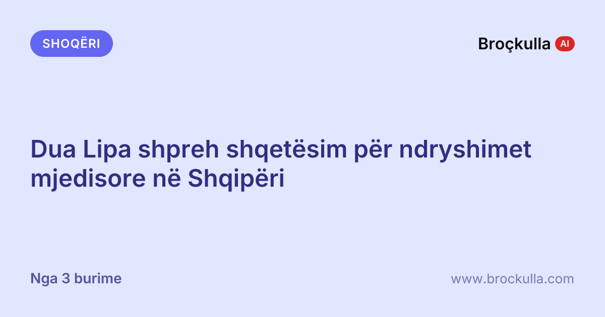 Dua Lipa shpreh shqetësim për ndryshimet mjedisore në Shqipëri