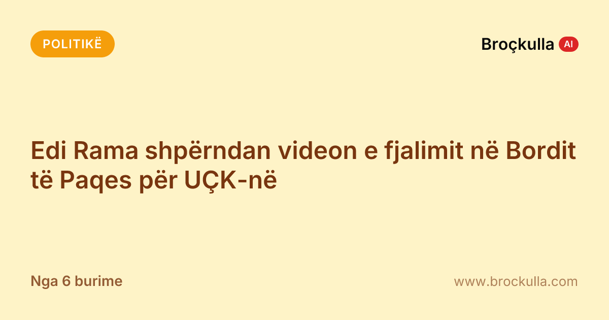 Edi Rama shpërndan videon e fjalimit në Bordit të Paqes për UÇK-në