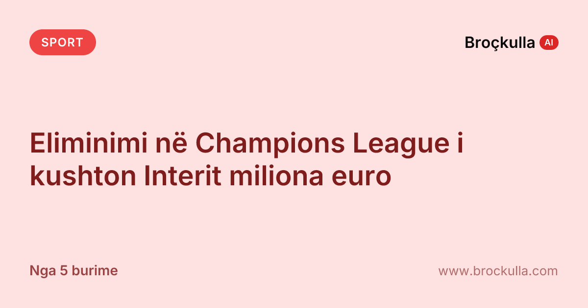Eliminimi në Champions League i kushton Interit miliona euro