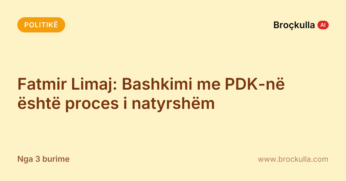 Fatmir Limaj: Bashkimi me PDK-në është proces i natyrshëm