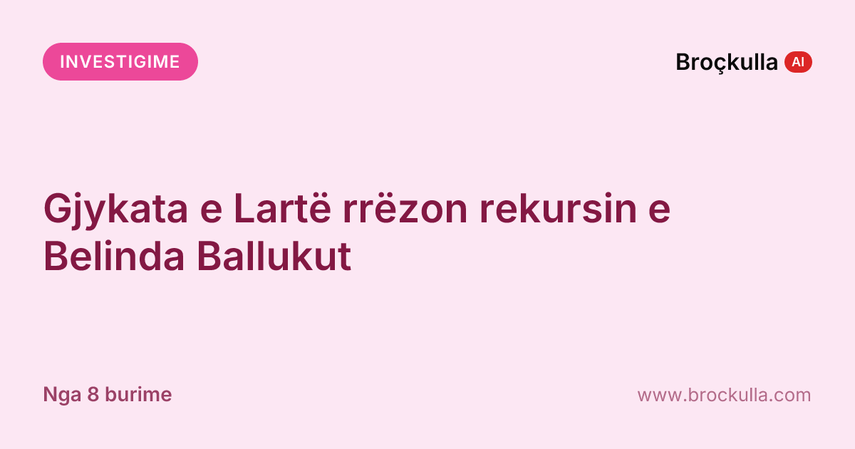 Gjykata e Lartë rrëzon rekursin e Belinda Ballukut