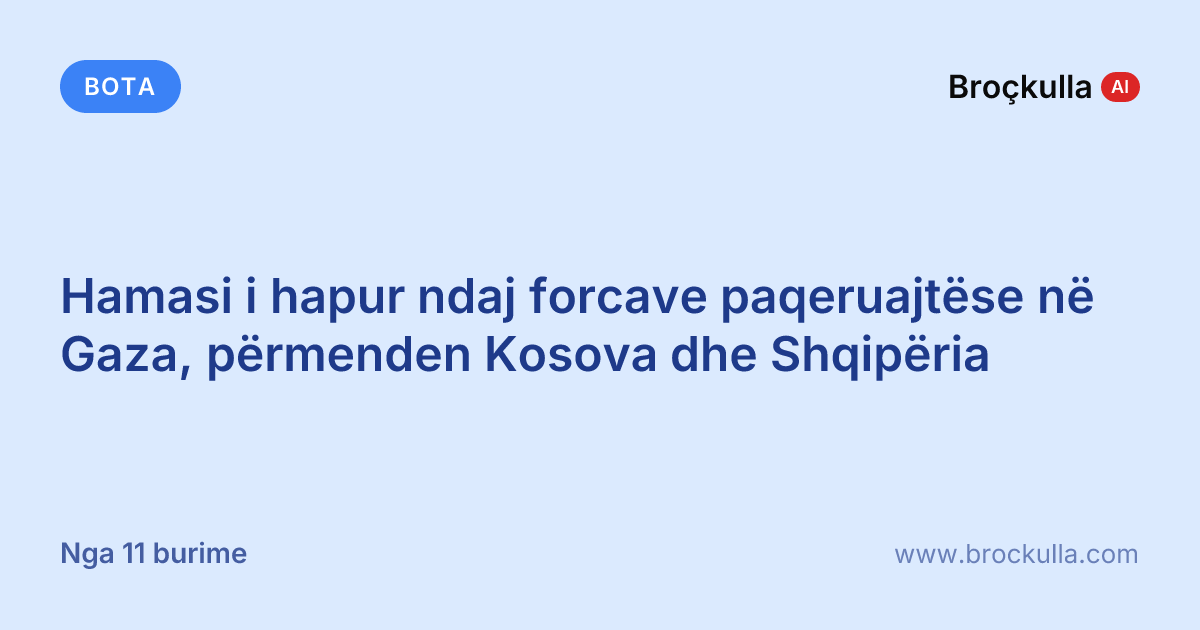 Hamasi i hapur ndaj forcave paqeruajtëse në Gaza, përmenden Kosova dhe Shqipëria