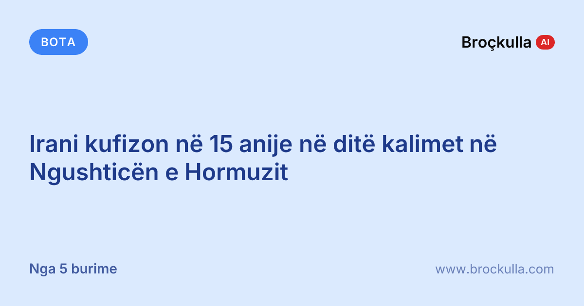Irani kufizon në 15 anije në ditë kalimet në Ngushticën e Hormuzit