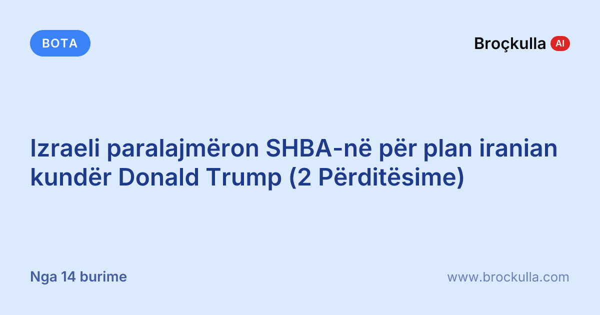Izraeli paralajmëron SHBA-në për plan iranian kundër Donald Trump (2 Përditësime)