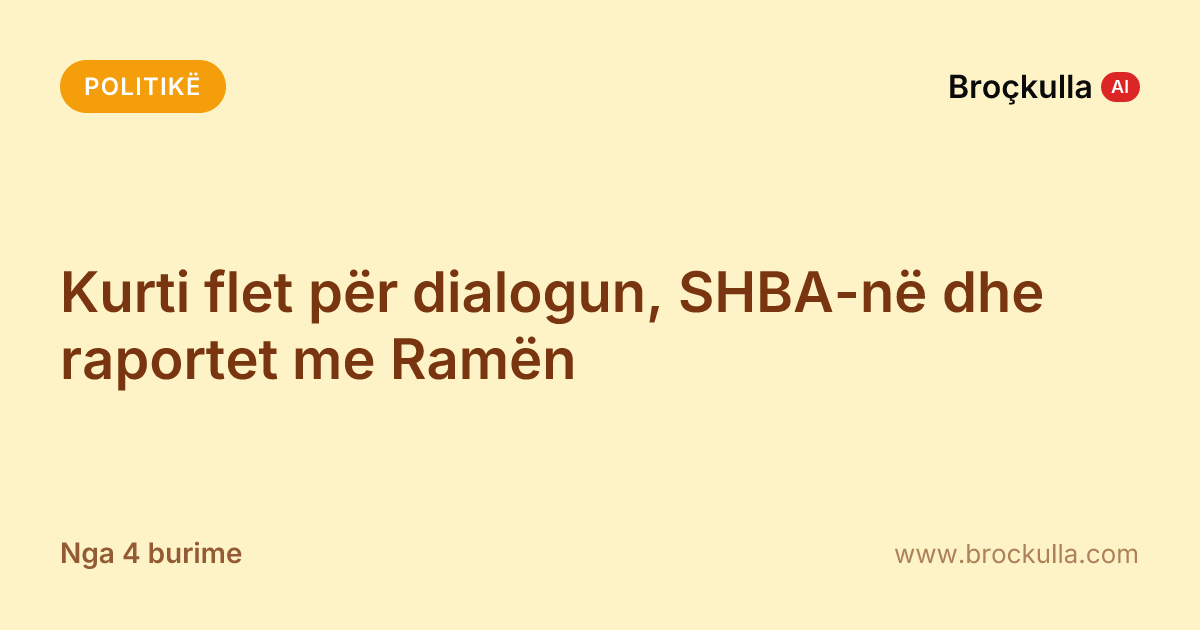 Kurti flet për dialogun, SHBA-në dhe raportet me Ramën