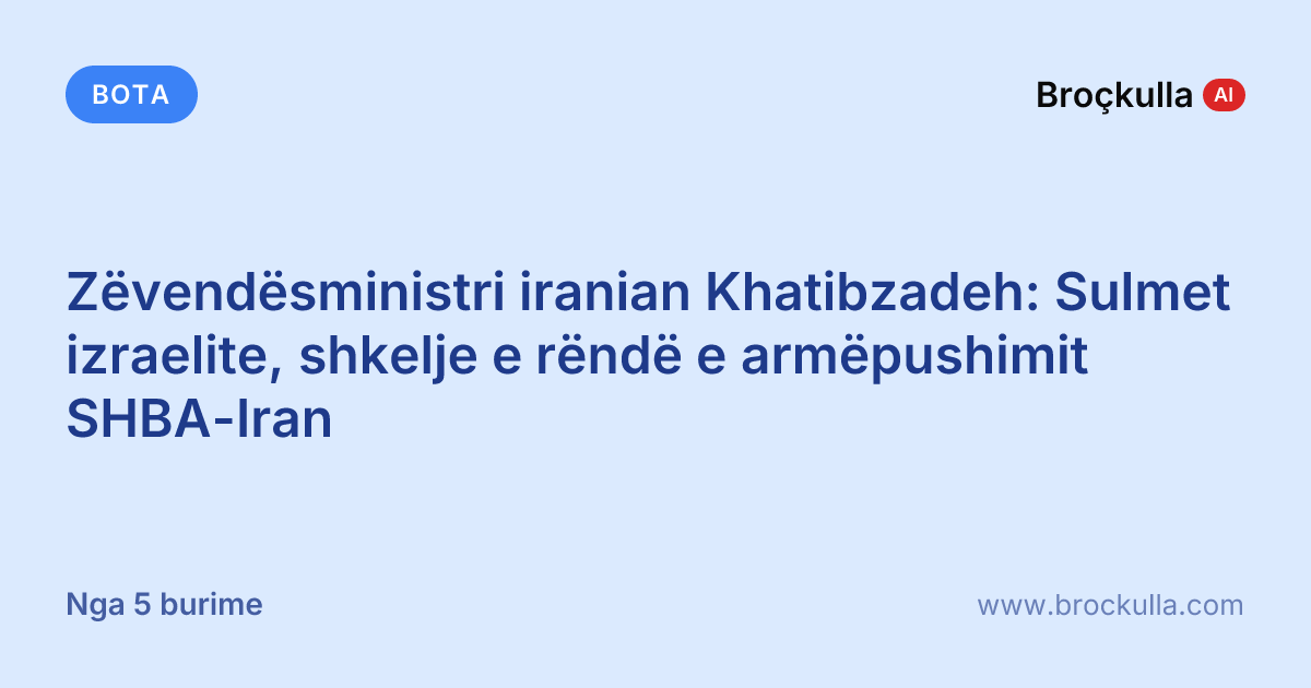Zëvendësministri iranian Khatibzadeh: Sulmet izraelite, shkelje e rëndë e armëpushimit SHBA-Iran
