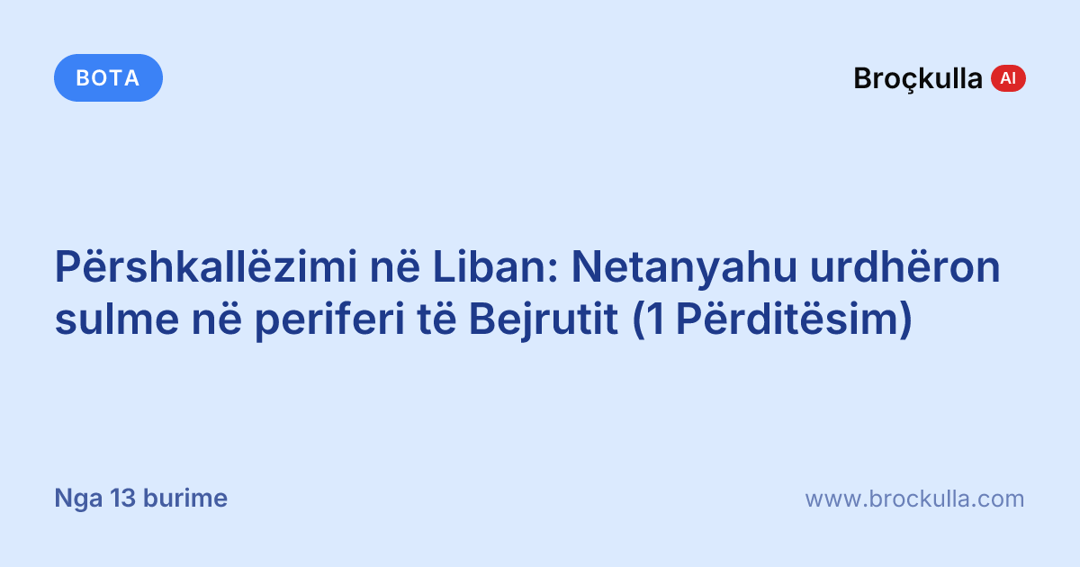 Përshkallëzimi në Liban: Netanyahu urdhëron sulme në periferi të Bejrutit (1 Përditësim)