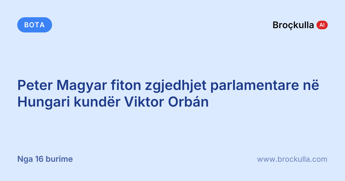 Peter Magyar fiton zgjedhjet parlamentare në Hungari kundër Viktor Orbán