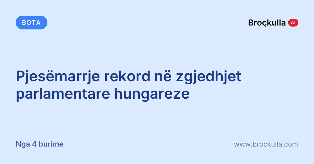 Pjesëmarrje rekord në zgjedhjet parlamentare hungareze