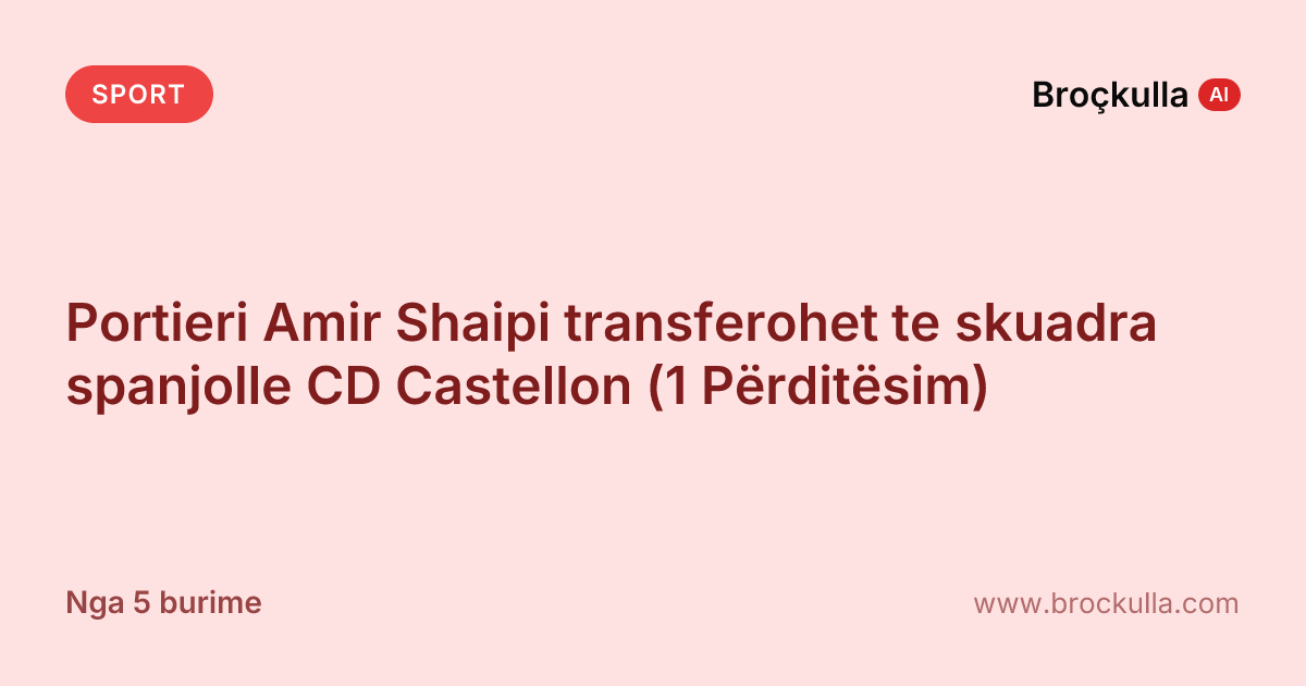 Portieri Amir Shaipi transferohet te skuadra spanjolle CD Castellon (1 Përditësim)