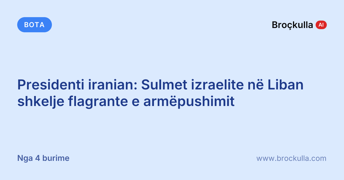Presidenti iranian: Sulmet izraelite në Liban shkelje flagrante e armëpushimit