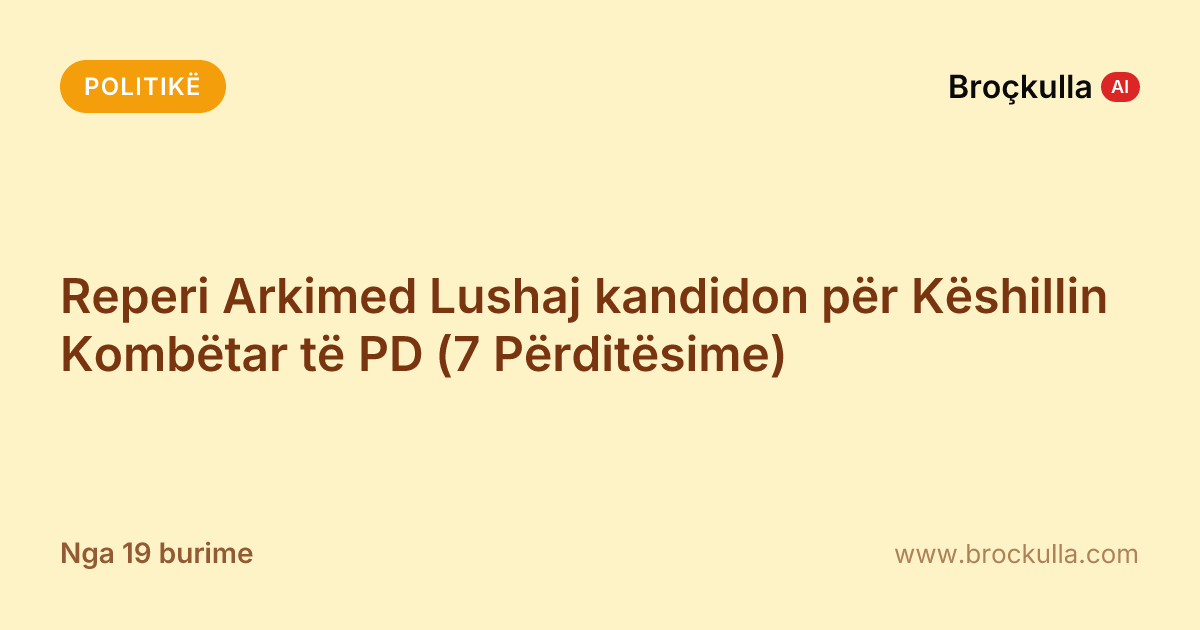 Reperi Arkimed Lushaj kandidon për Këshillin Kombëtar të PD (7 Përditësime)