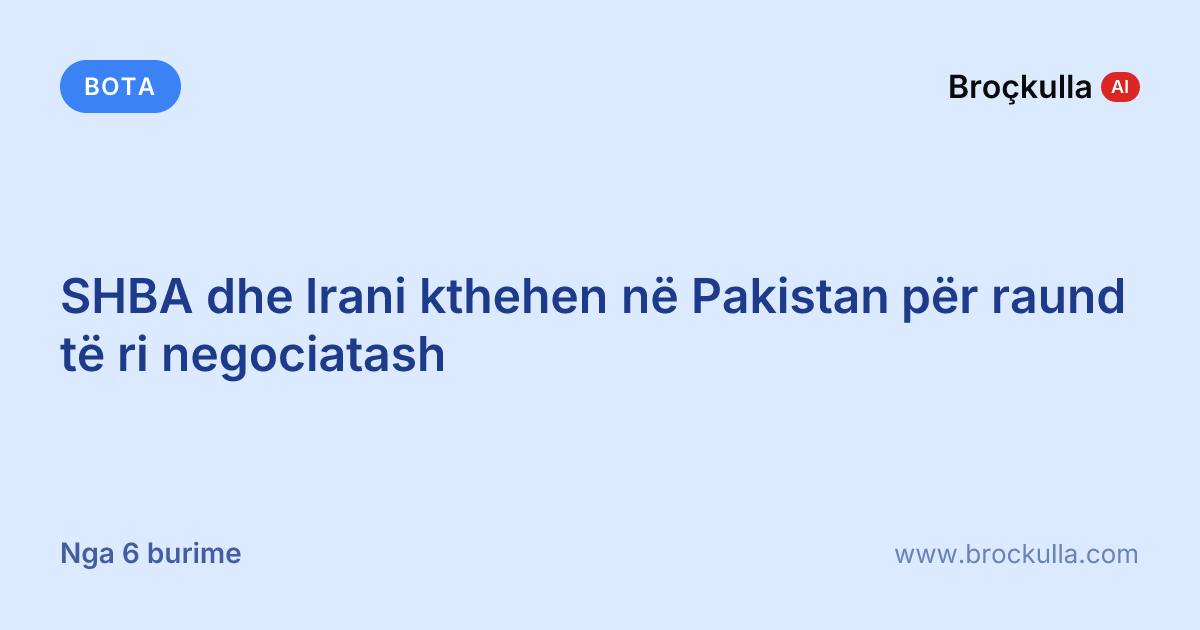 SHBA dhe Irani kthehen në Pakistan për raund të ri negociatash