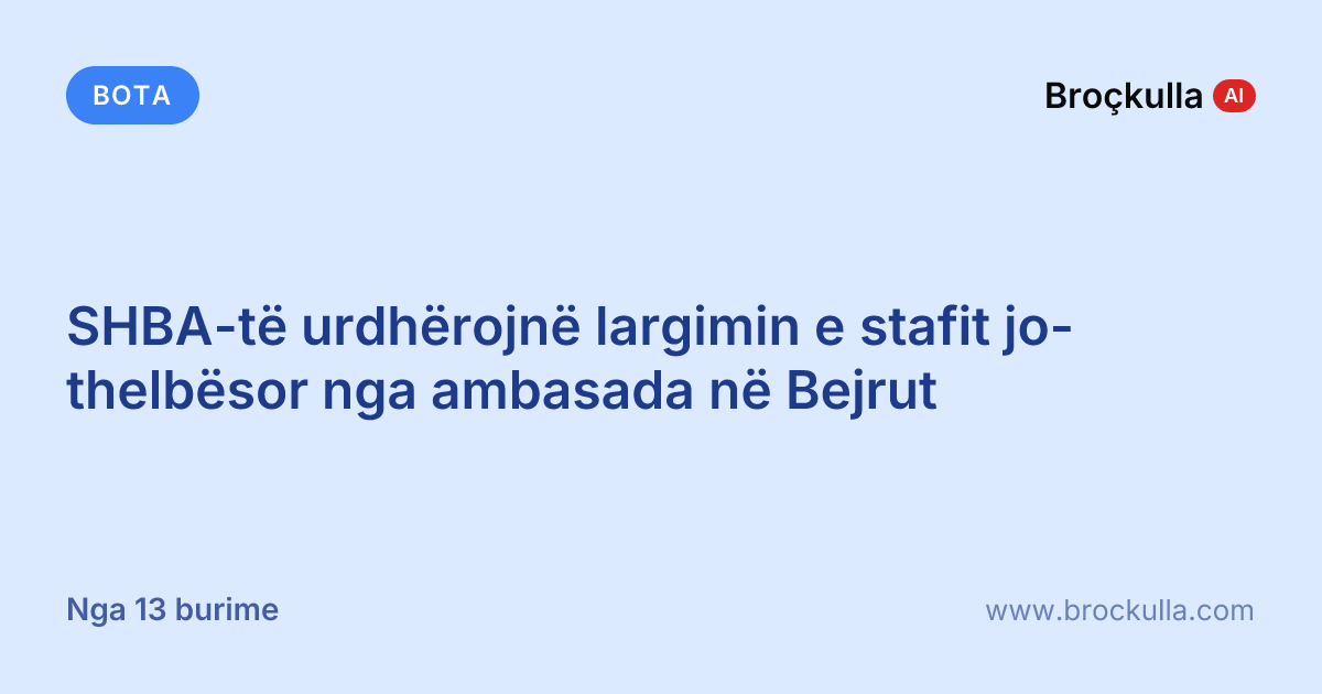SHBA-të urdhërojnë largimin e stafit jo-thelbësor nga ambasada në Bejrut
