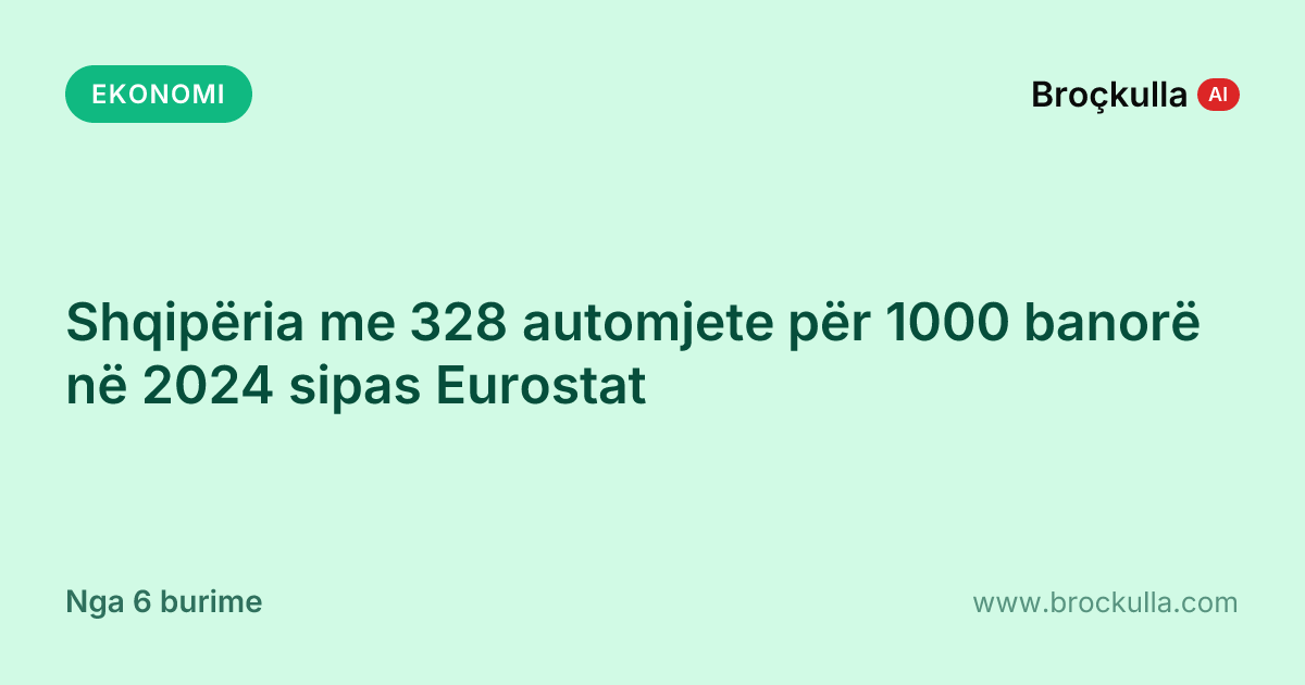 Shqipëria me 328 automjete për 1000 banorë në 2024 sipas Eurostat