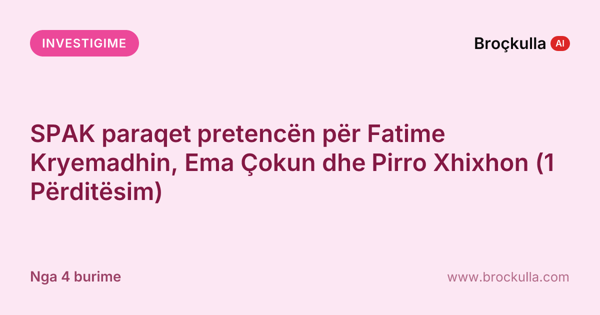 SPAK paraqet pretencën për Fatime Kryemadhin, Ema Çokun dhe Pirro Xhixhon (1 Përditësim)