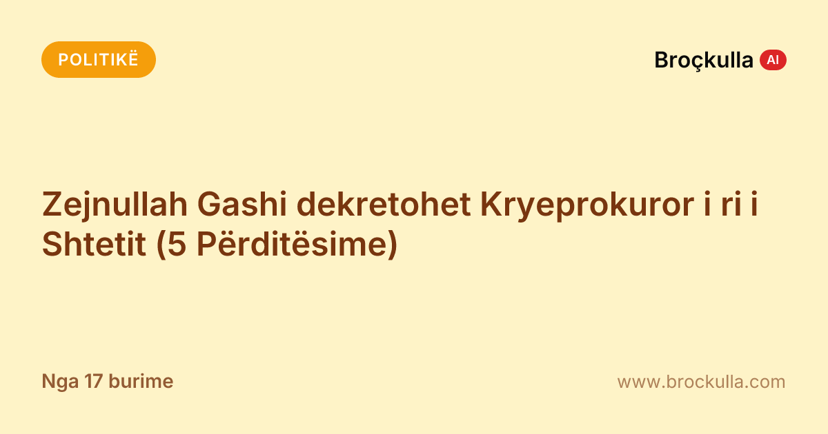 Zejnullah Gashi dekretohet Kryeprokuror i ri i Shtetit (5 Përditësime)
