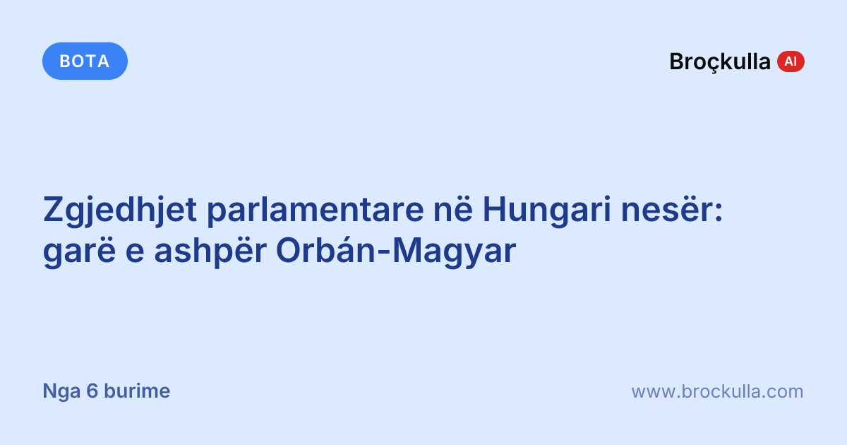 Zgjedhjet parlamentare në Hungari nesër: garë e ashpër Orbán-Magyar